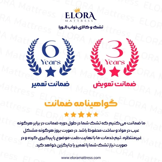 تشک طبی فنری الورا مدل رست 6 سال