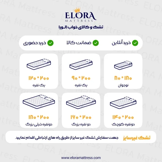 تشک طبی فنری الورا مدل اسپشیال 10 سال