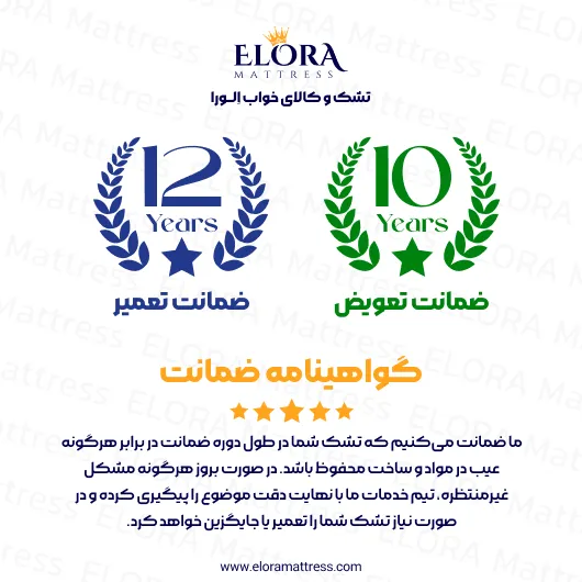 تشک طبی فنری الورا مدل مموری 12 سال