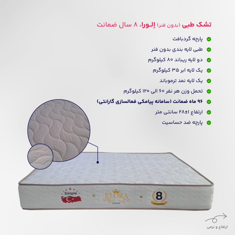 تشک طبی 8 سال الورا
